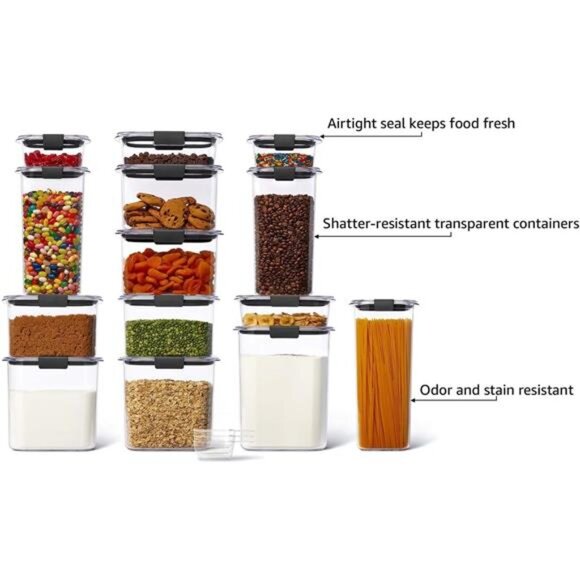 14-Piece Food Storage Container Set with Scoops, Airtight, BPA-Free, for Kitchen - Picture 4 of 7